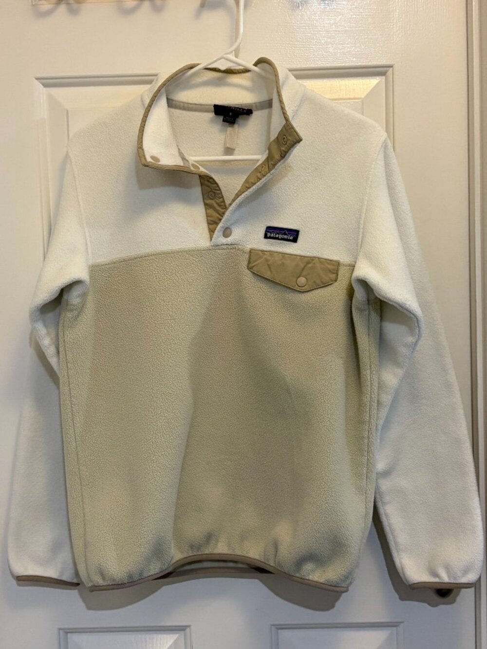 Patagonia Synchilla fleece pullover tan cream Womens S small